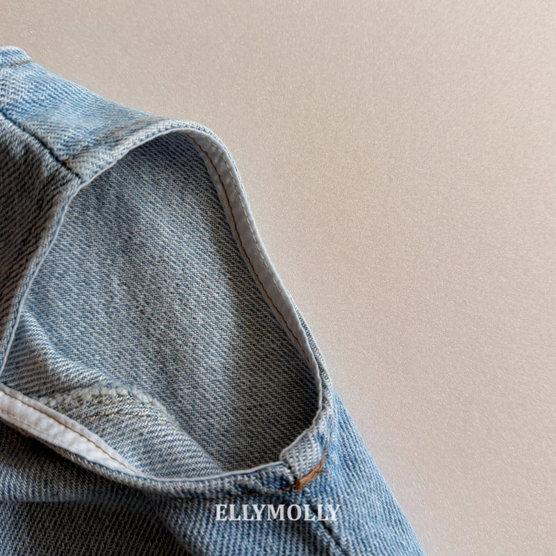 Ellymolly - Korean Children Fashion - #childofig - Denim Little Pocket One-piece - 7