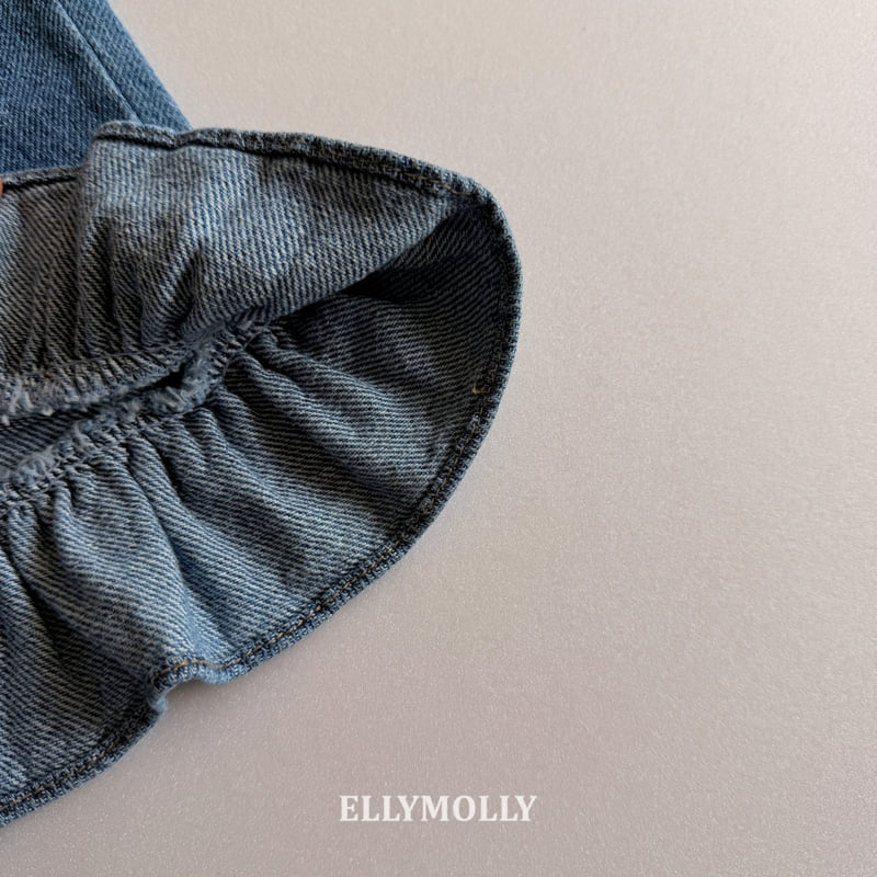 Ellymolly - Korean Children Fashion - #childofig - Jelly Frill Denim Pants - 7