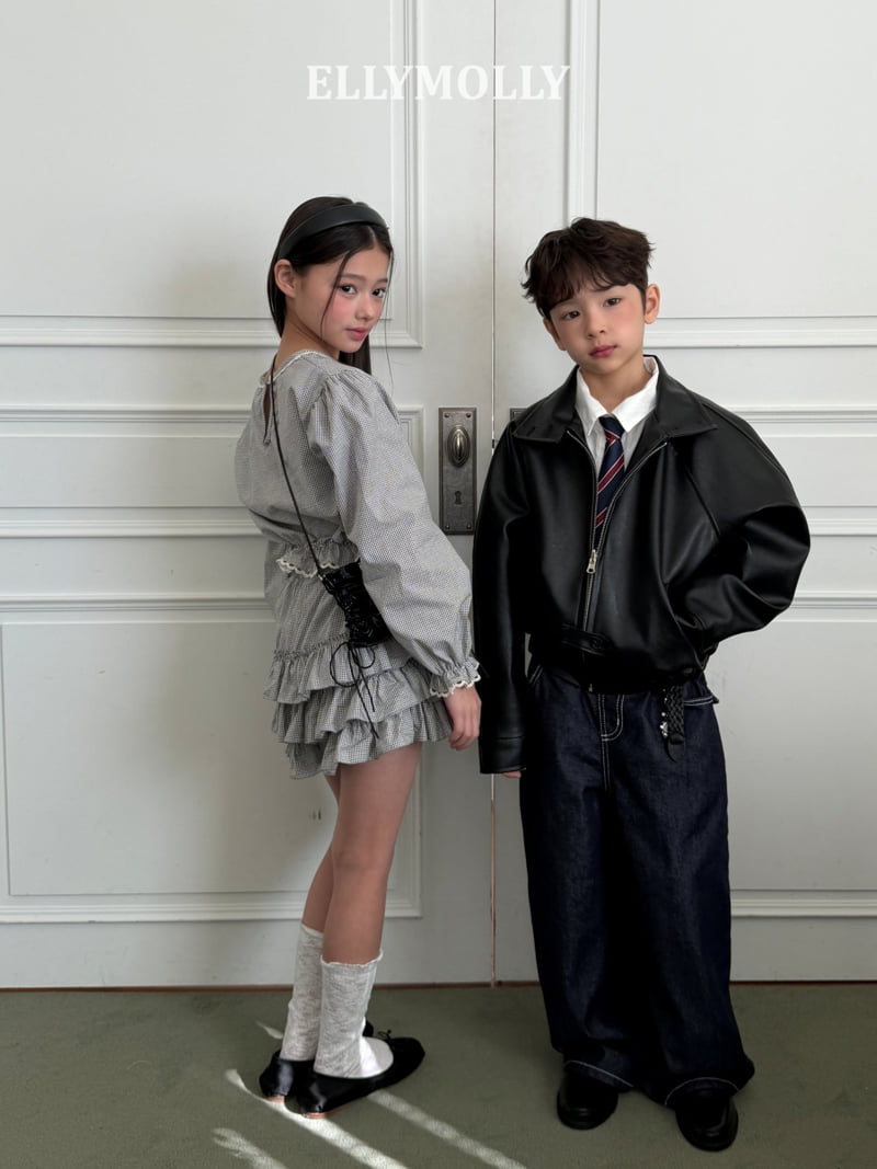 Ellymolly - Korean Children Fashion - #childofig - Flap Back Denim Pants - 10