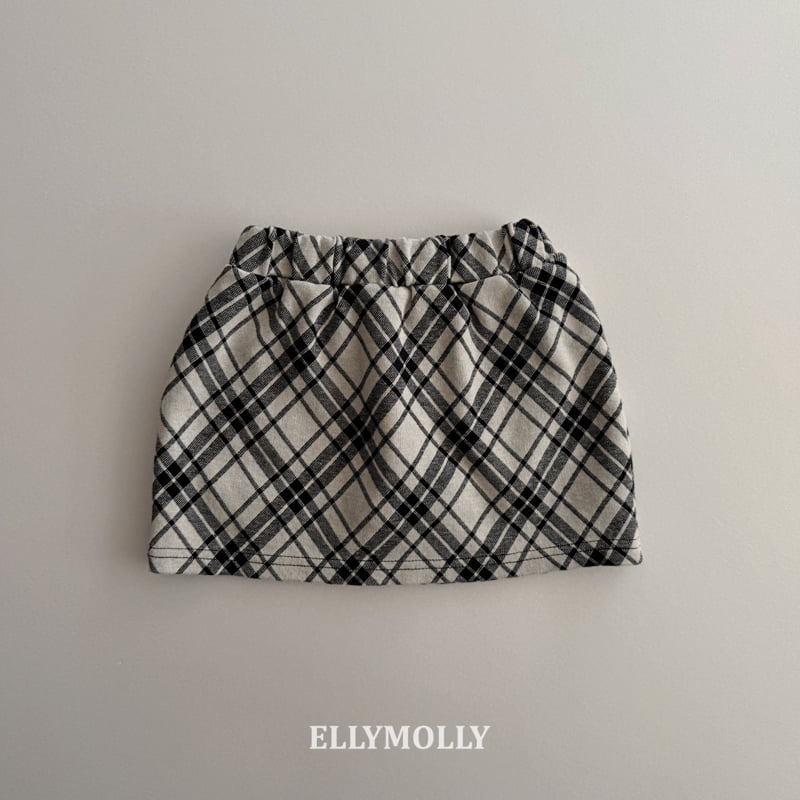 Ellymolly - Korean Children Fashion - #childrensboutique - Slash Check Skirt - 5