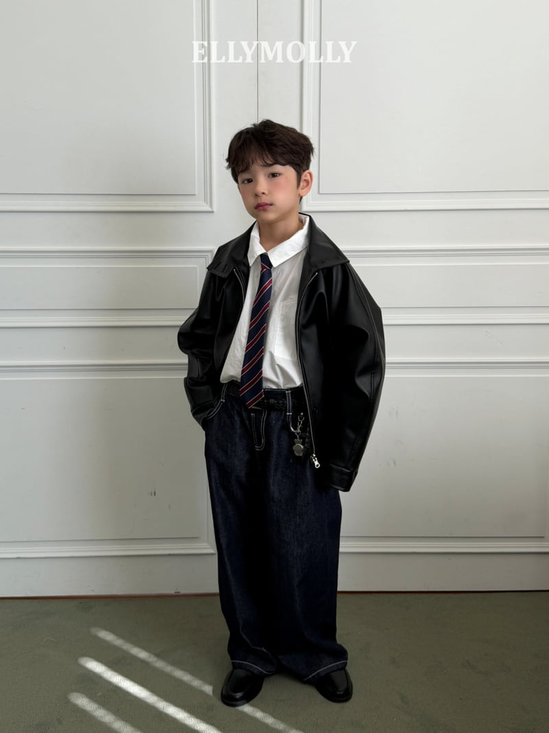 Ellymolly - Korean Children Fashion - #childrensboutique - Flap Back Denim Pants - 12