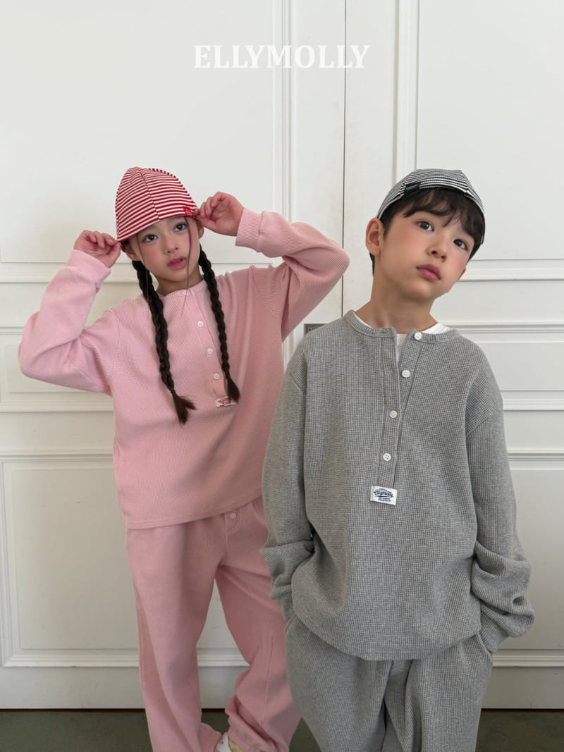 Ellymolly - Korean Children Fashion - #childrensboutique - Maple Henley Neck Tee - 7