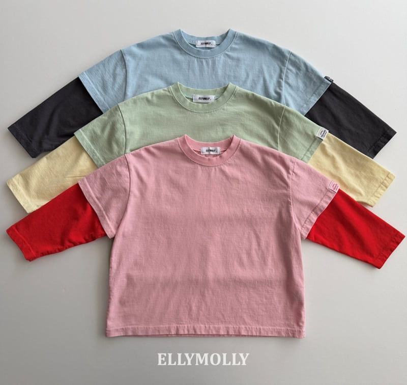 Ellymolly - Korean Children Fashion - #designkidswear - Cocoa Color Block Tee