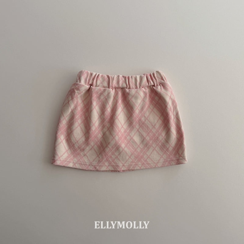 Ellymolly - Korean Children Fashion - #designkidswear - Slash Check Skirt - 6