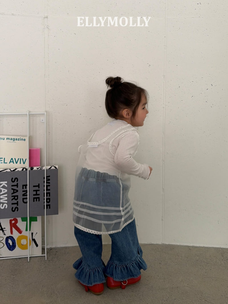 Ellymolly - Korean Children Fashion - #discoveringself - Jelly Frill Denim Pants - 11