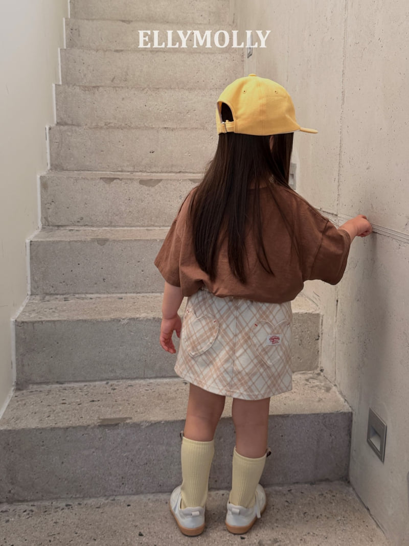 Ellymolly - Korean Children Fashion - #discoveringself - Slash Check Skirt - 7