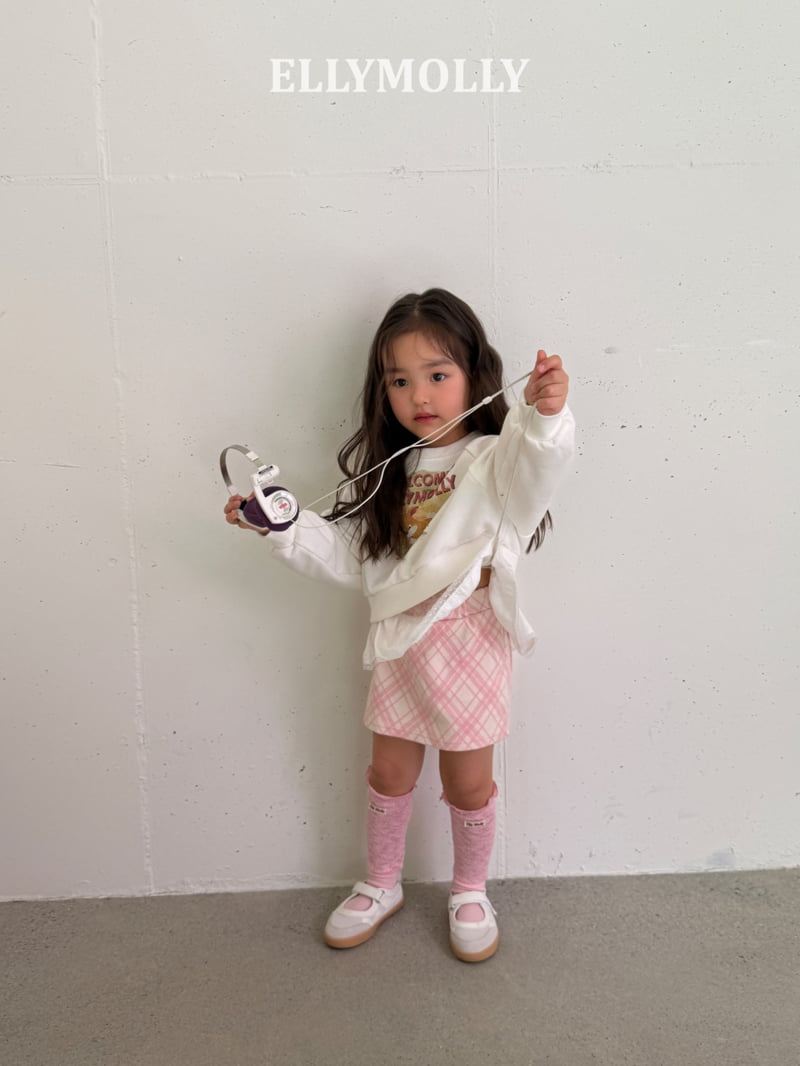 Ellymolly - Korean Children Fashion - #fashionkids - Slash Check Skirt - 8
