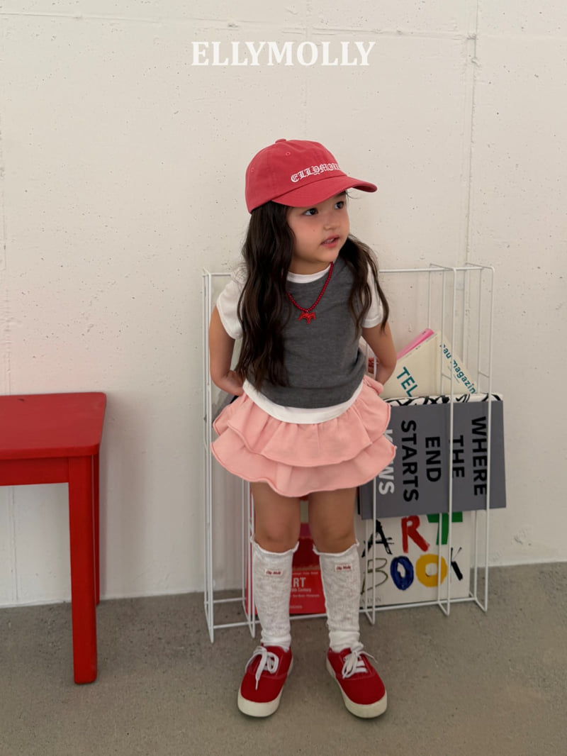 Ellymolly - Korean Children Fashion - #kidsshorts - Slime Layered Sleeveless Top - 8