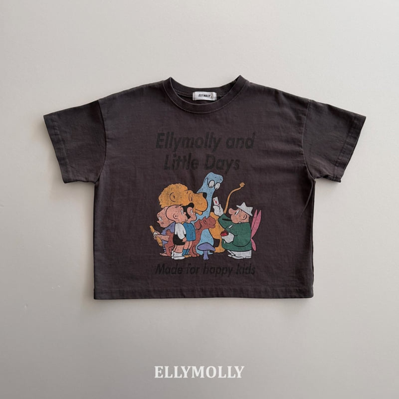 Ellymolly - Korean Children Fashion - #kidsshorts - Happy Crew Boxy Tee - 6