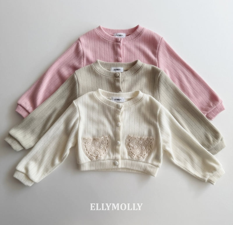 Ellymolly - Korean Children Fashion - #kidsshorts - Emilia Eyelet Cardigan