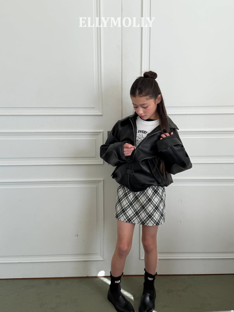 Ellymolly - Korean Children Fashion - #kidsshorts - Slash Check Skirt - 9