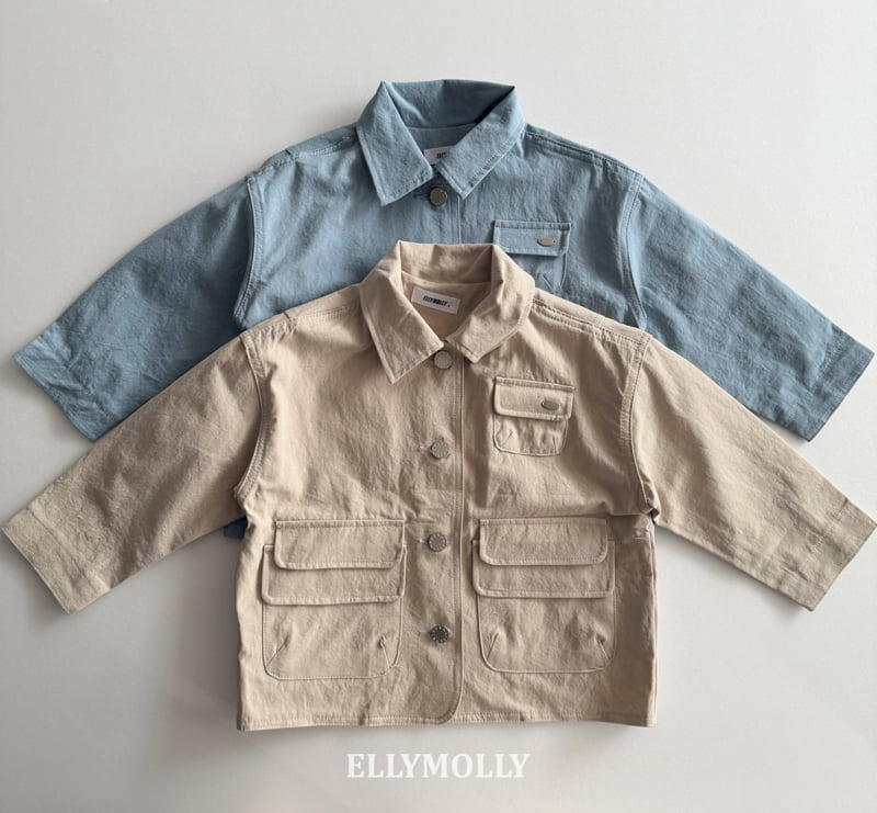 Ellymolly - Korean Children Fashion - #kidsshorts - Sand Walk Symbol Jacket