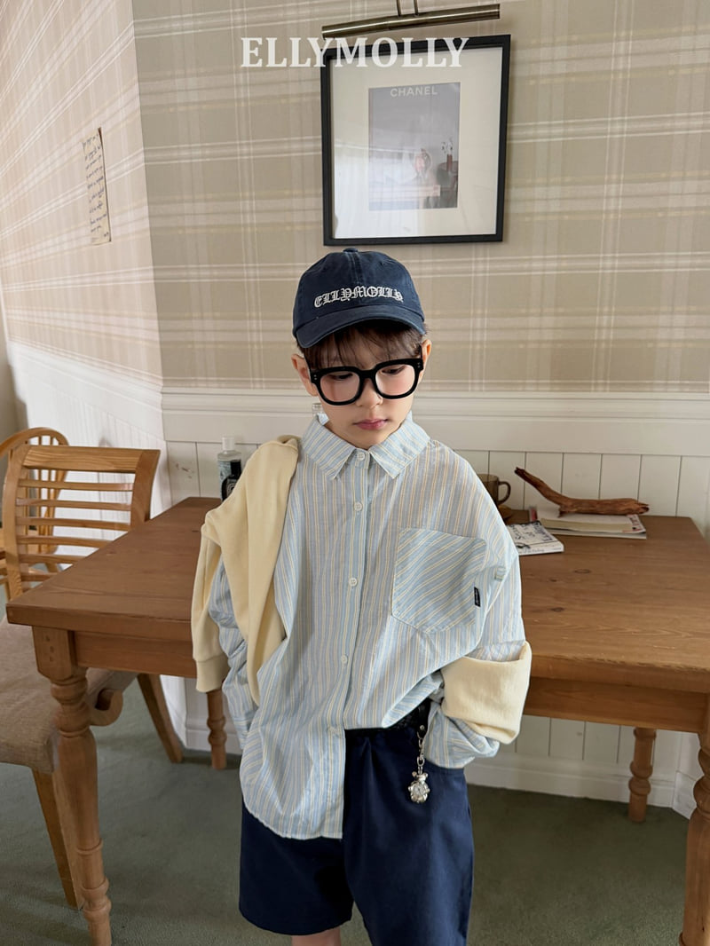 Ellymolly - Korean Children Fashion - #kidsshorts - Clear Stripe Shirt - 10
