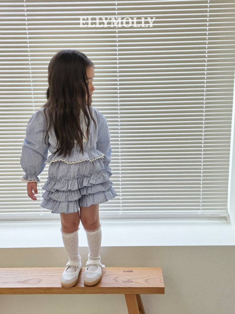 Ellymolly - Korean Children Fashion - #kidsstore - Lulu Check Tiered Pants - 8