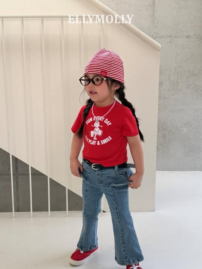 Ellymolly - Korean Children Fashion - #kidzfashiontrend - Lara Bootcut Denim Pants - 10