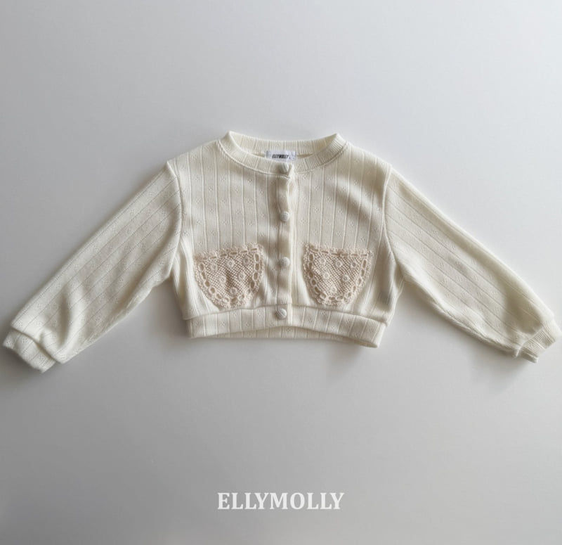 Ellymolly - Korean Children Fashion - #kidzfashiontrend - Emilia Eyelet Cardigan - 3