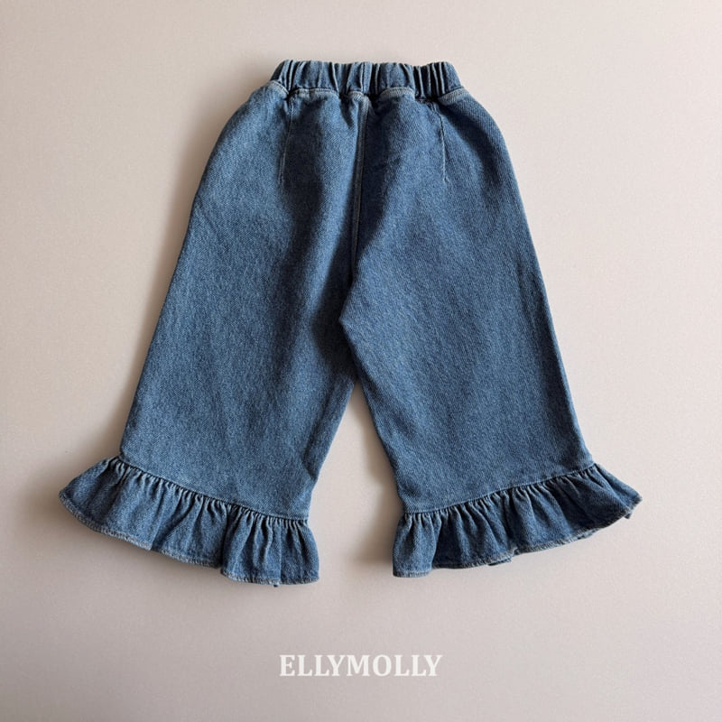 Ellymolly - Korean Children Fashion - #littlefashionista - Jelly Frill Denim Pants - 3