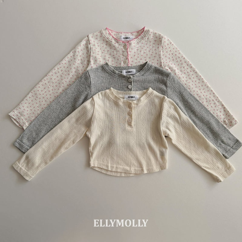 Ellymolly - Korean Children Fashion - #littlefashionista - Pin Eyelet Top