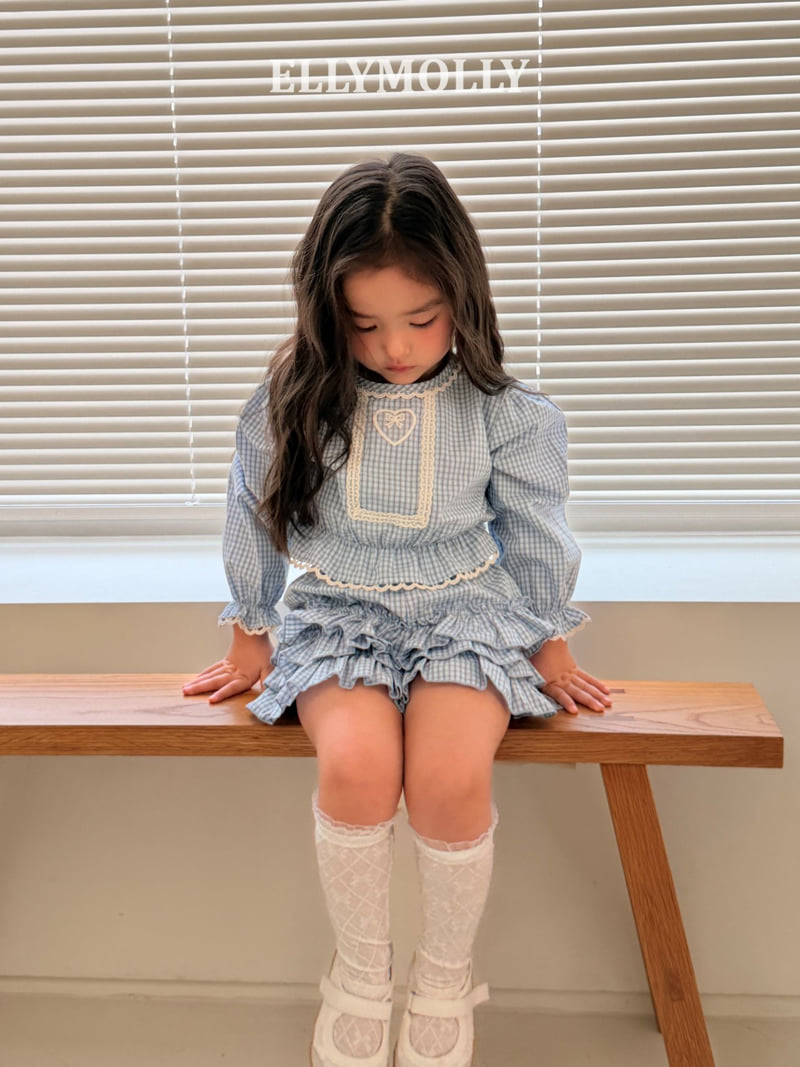 Ellymolly - Korean Children Fashion - #littlefashionista - Lulu Check Blouse - 10