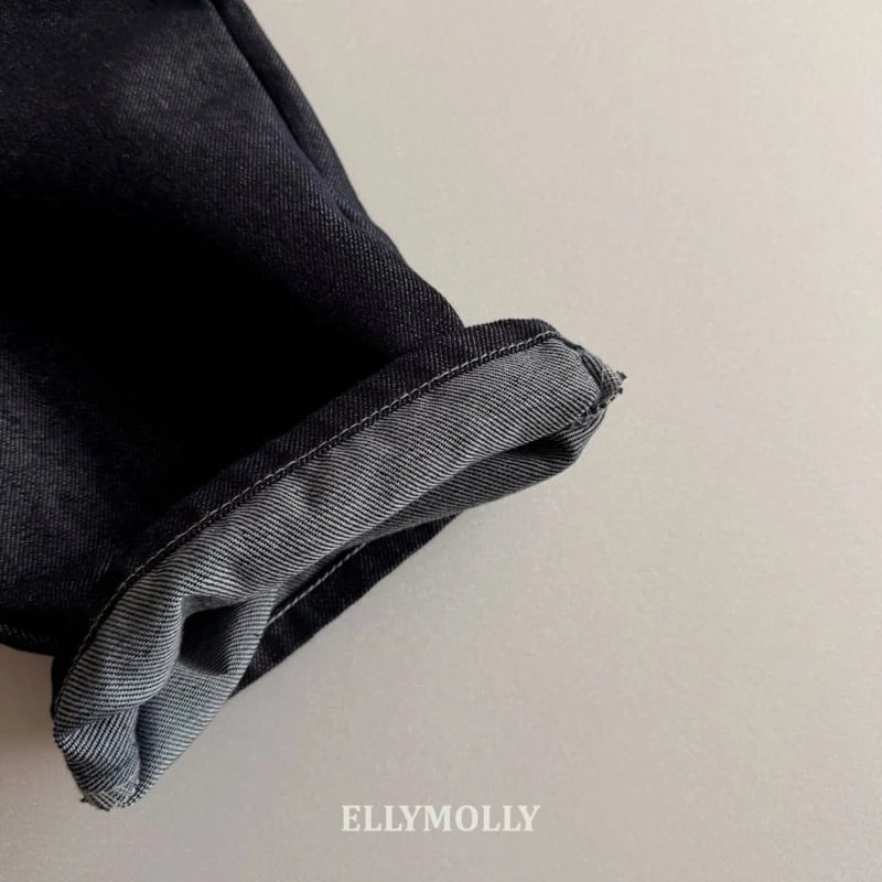 Ellymolly - Korean Children Fashion - #littlefashionista - Flap Back Denim Pants - 6