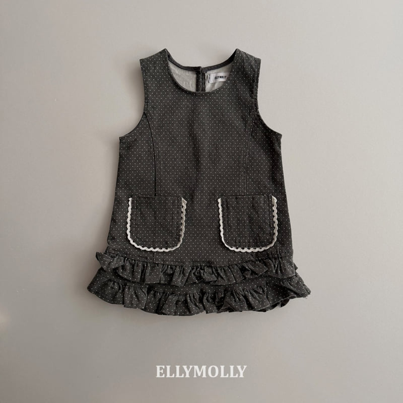 Ellymolly - Korean Children Fashion - #Kfashion4kids - Little Pocket Frill One-piece - 4
