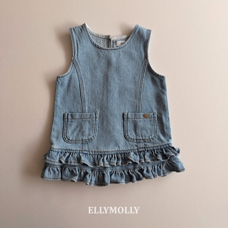 Ellymolly - Korean Children Fashion - #magicofchildhood - Denim Little Pocket One-piece