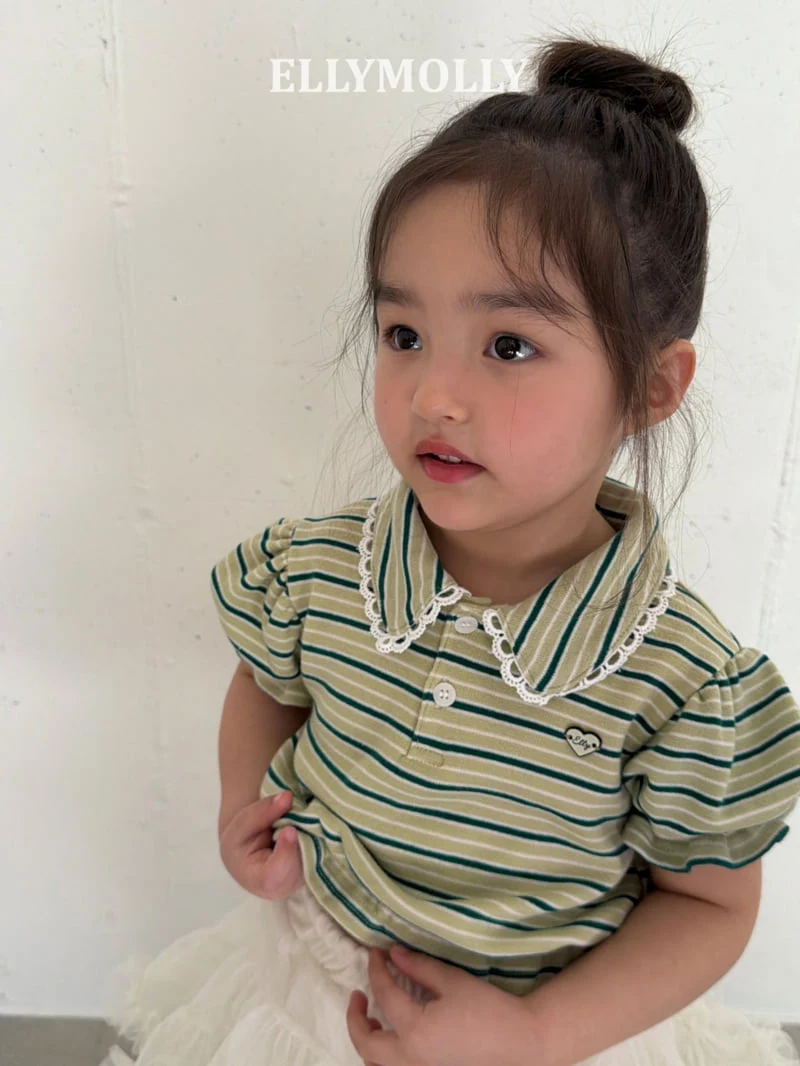 Ellymolly - Korean Children Fashion - #magicofchildhood - Curling Collar Frill Tee - 9