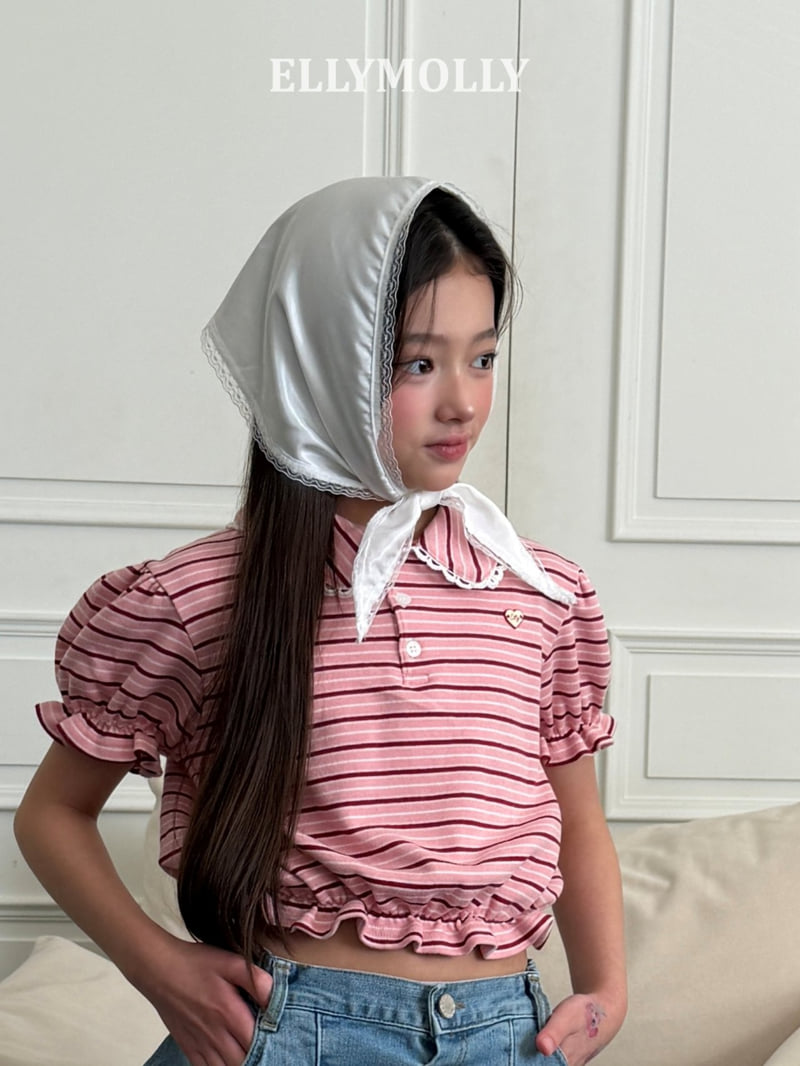 Ellymolly - Korean Children Fashion - #minifashionista - Curling Collar Frill Tee - 10