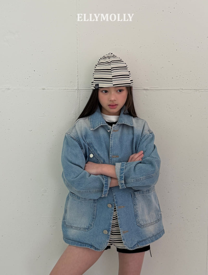 Ellymolly - Korean Children Fashion - #prettylittlegirls - Denim Breeze Jacket (Kids) - 9