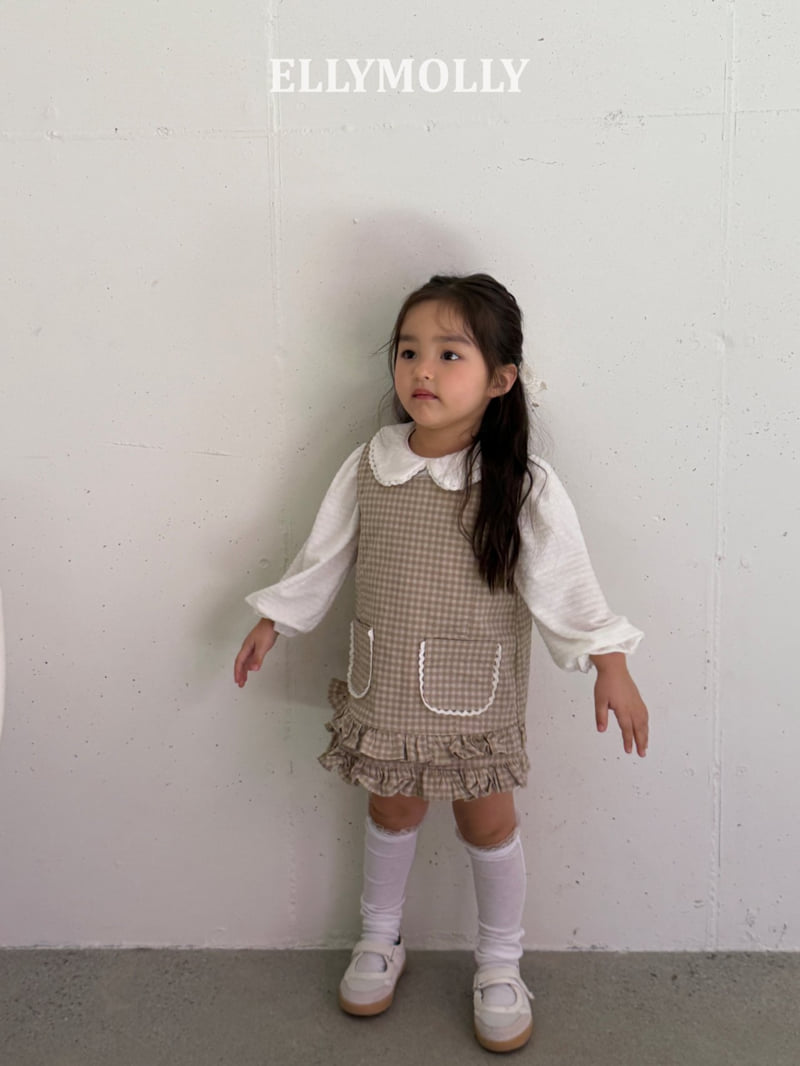 Ellymolly - Korean Children Fashion - #prettylittlegirls - Little Pocket Frill One-piece - 7