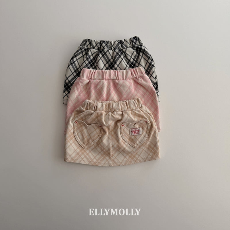 Ellymolly - Korean Children Fashion - #stylishchildhood - Slash Check Skirt - 3