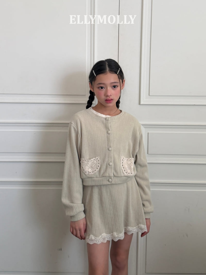 Ellymolly - Korean Children Fashion - #todddlerfashion - Emilia Eyelet Cardigan - 9