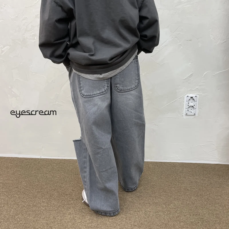 Eyescream - Korean Children Fashion - #kidsshorts - Berry Vintage Denim Pants - 5