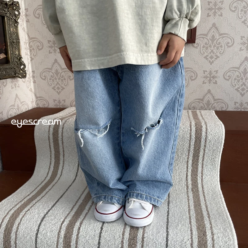 Eyescream - Korean Children Fashion - #magicofchildhood - Berry Vintage Denim Pants - 10