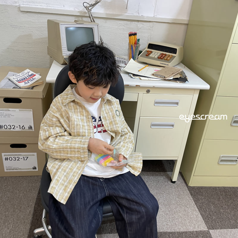 Eyescream - Korean Children Fashion - #todddlerfashion - Burnout Check Shirt - 4