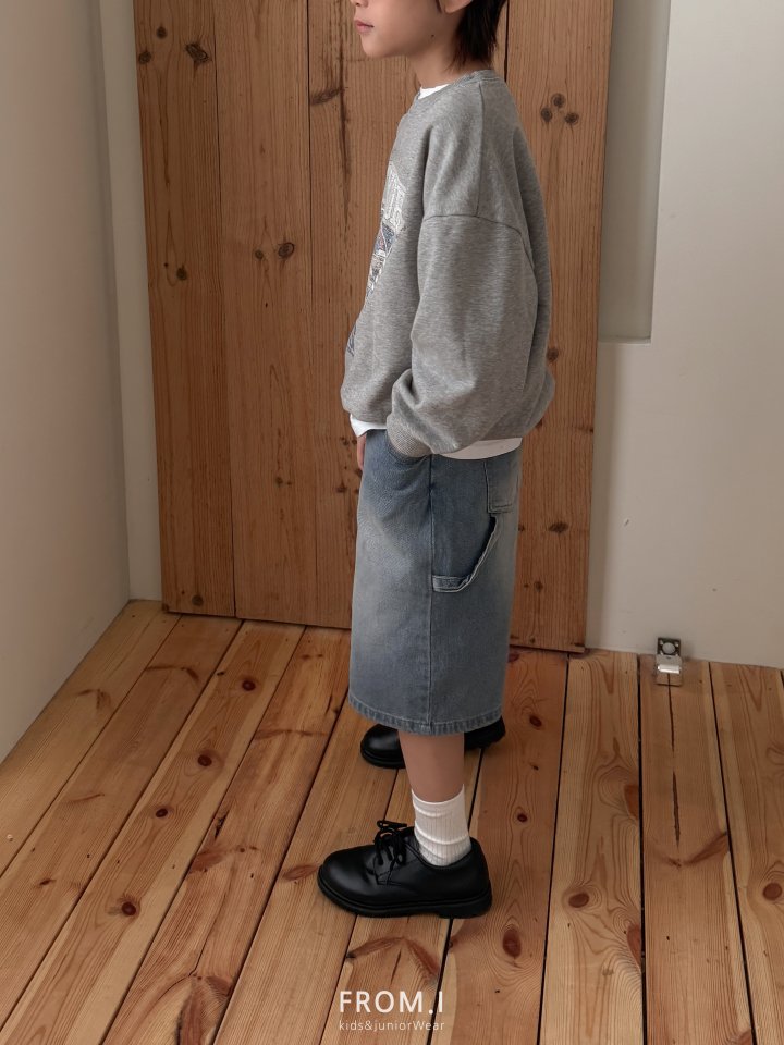 From I - Korean Children Fashion - #Kfashion4kids - Carpenter Half Denim Pants - 3