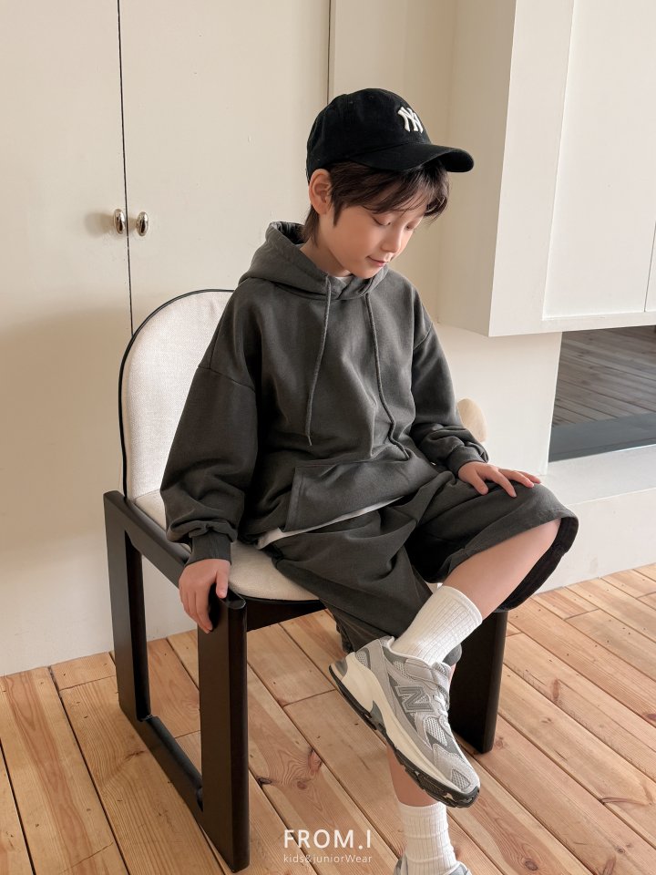 From I - Korean Children Fashion - #Kfashion4kids - Pigment Hoodie Shorts Set - 3