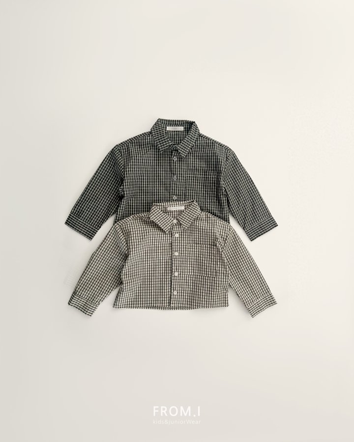 From I - Korean Children Fashion - #childofig - Cropped Check Shirt
