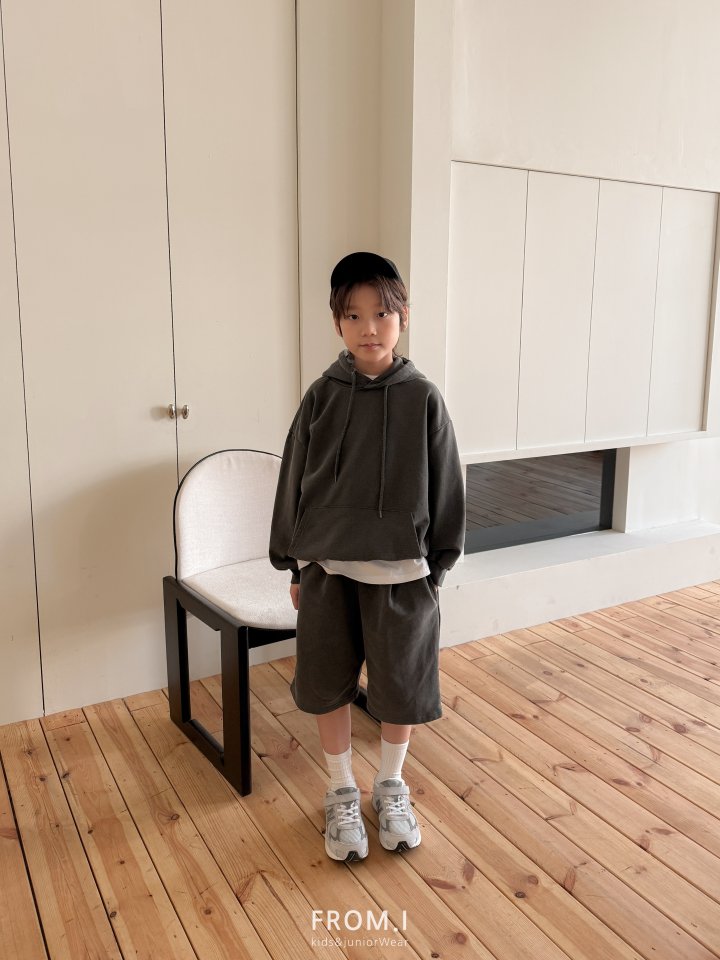 From I - Korean Children Fashion - #childofig - Pigment Hoodie Shorts Set - 8