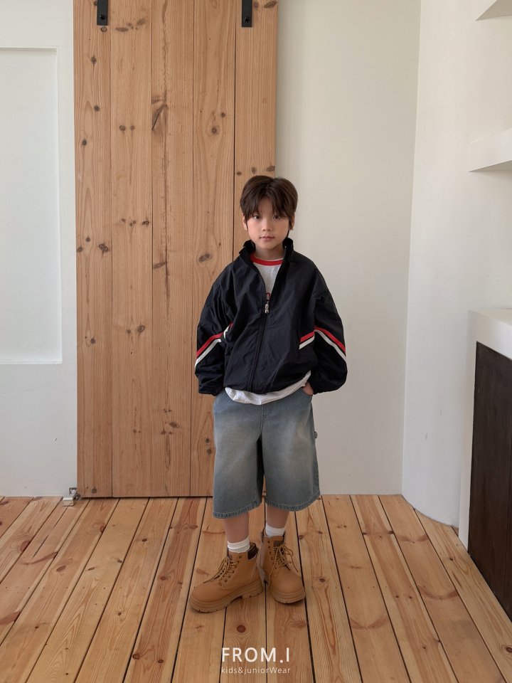 From I - Korean Children Fashion - #childrensboutique - Carpenter Half Denim Pants - 12