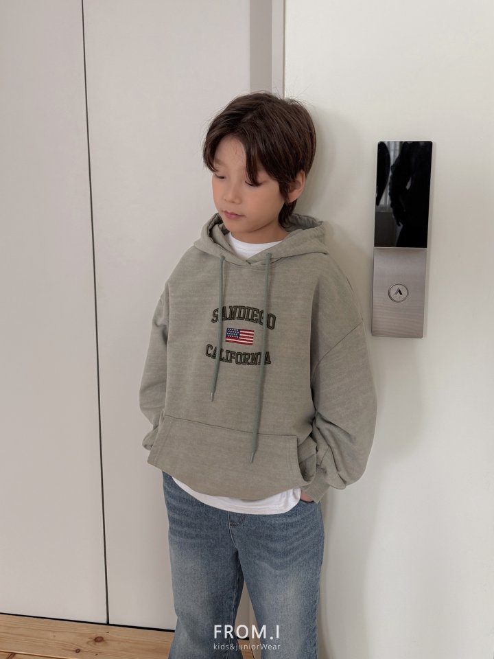 From I - Korean Children Fashion - #designkidswear - Pigment Sandy Embroidery Hoodie - 3