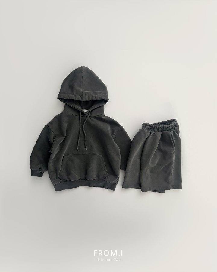 From I - Korean Children Fashion - #designkidswear - Pigment Hoodie Shorts Set - 11