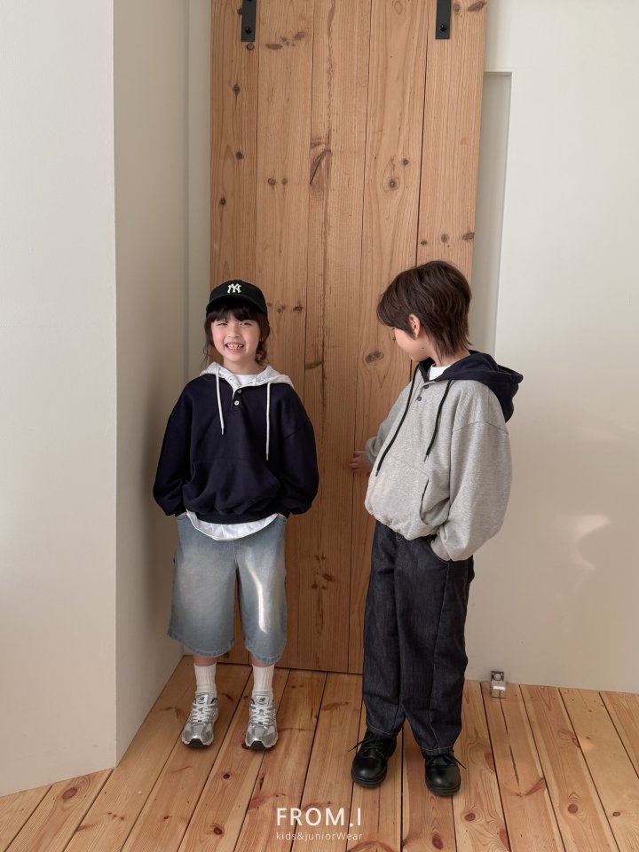 From I - Korean Children Fashion - #discoveringself - Button Color Hoodie - 3