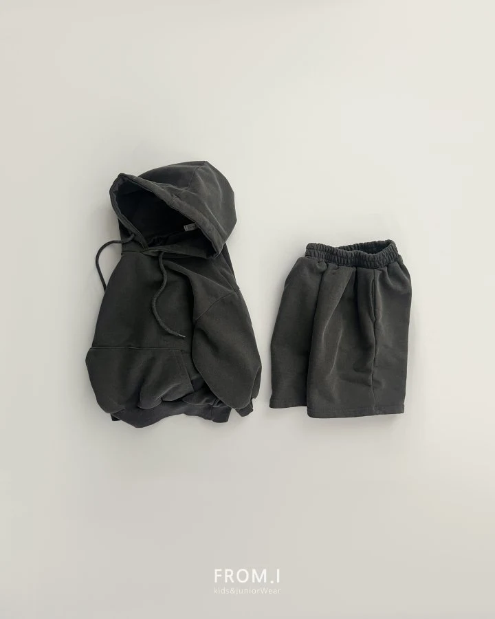 From I - Korean Children Fashion - #discoveringself - Pigment Hoodie Shorts Set - 12