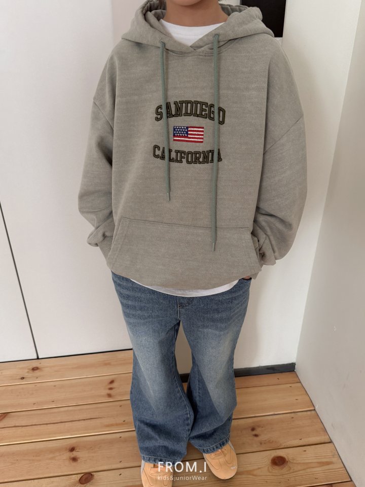 From I - Korean Children Fashion - #fashionkids - Pigment Sandy Embroidery Hoodie - 5