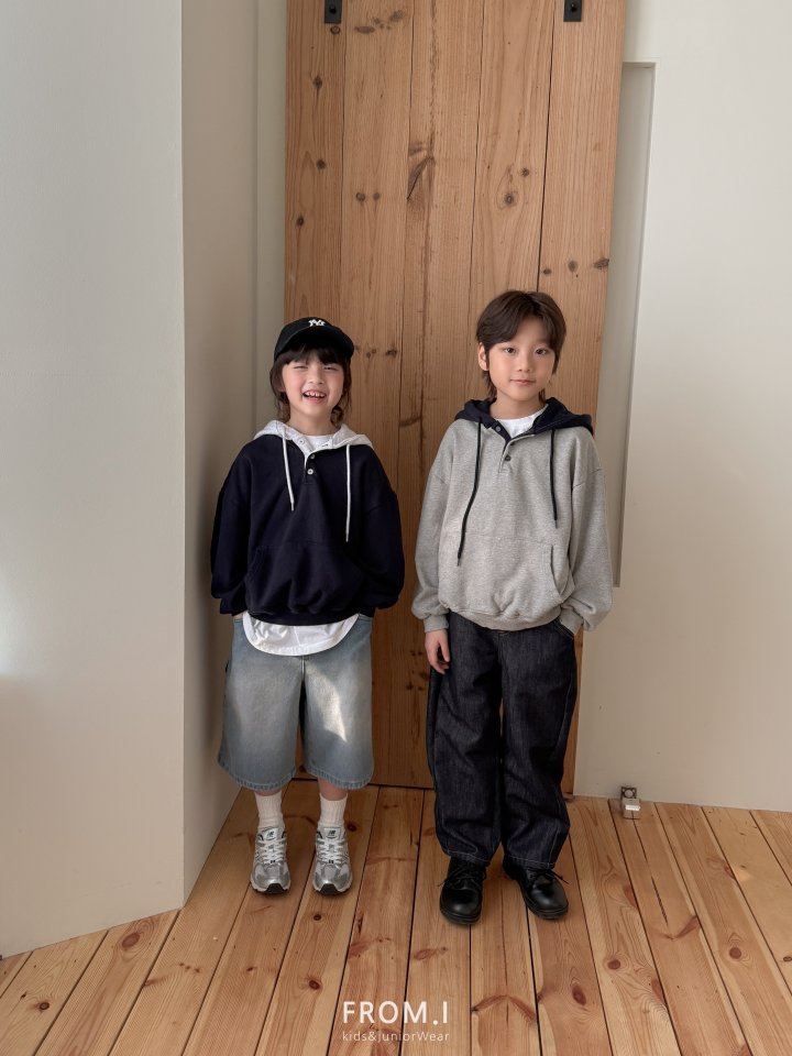 From I - Korean Children Fashion - #kidsshorts - Button Color Hoodie - 5