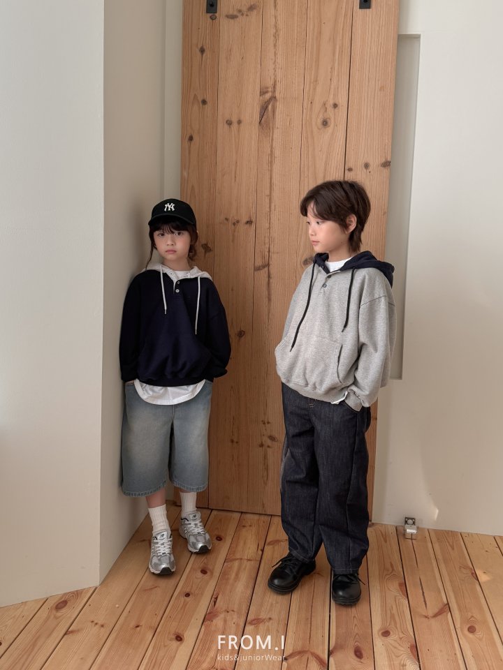 From I - Korean Children Fashion - #kidsstore - Button Color Hoodie - 6