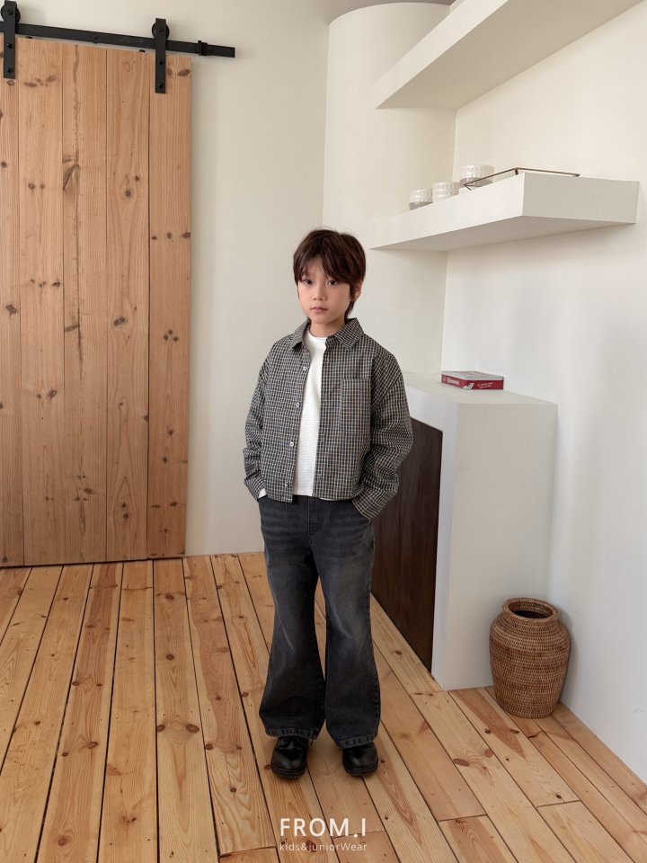 From I - Korean Children Fashion - #littlefashionista - Cropped Check Shirt - 10