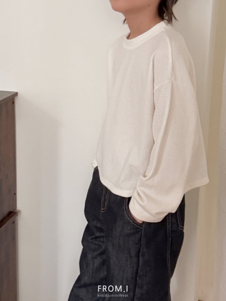 From I - Korean Children Fashion - #littlefashionista - Waffle Semi-Crop Tee - 4