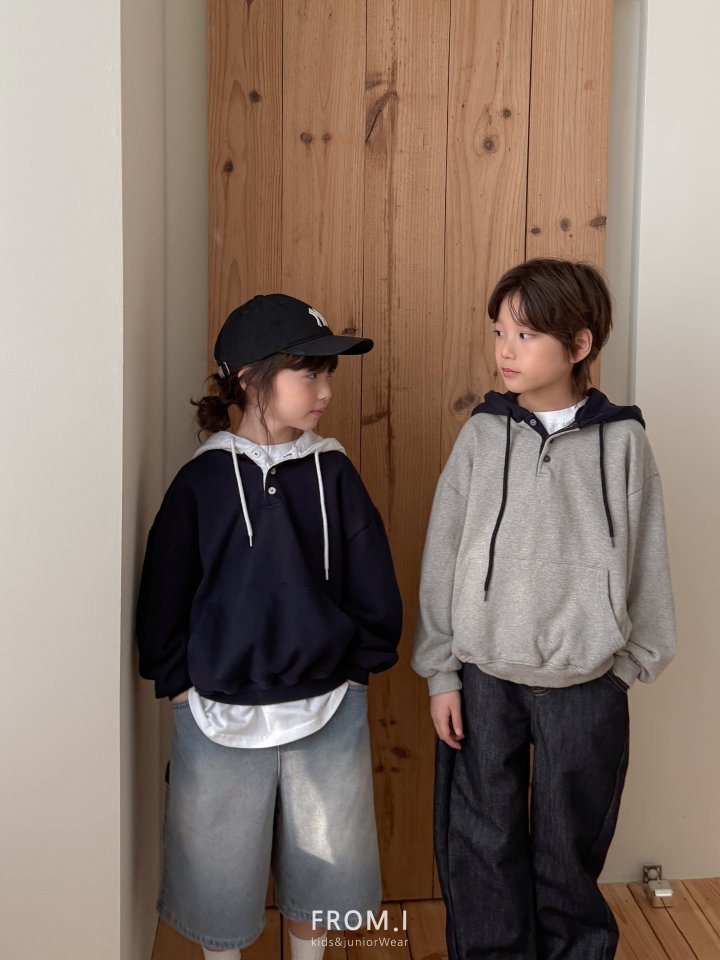 From I - Korean Children Fashion - #magicofchildhood - Button Color Hoodie - 10